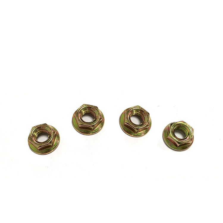 DIN6923 Warna Zink Plated Carbon Steel Hex Flange Nuts Dengan Bergerigi