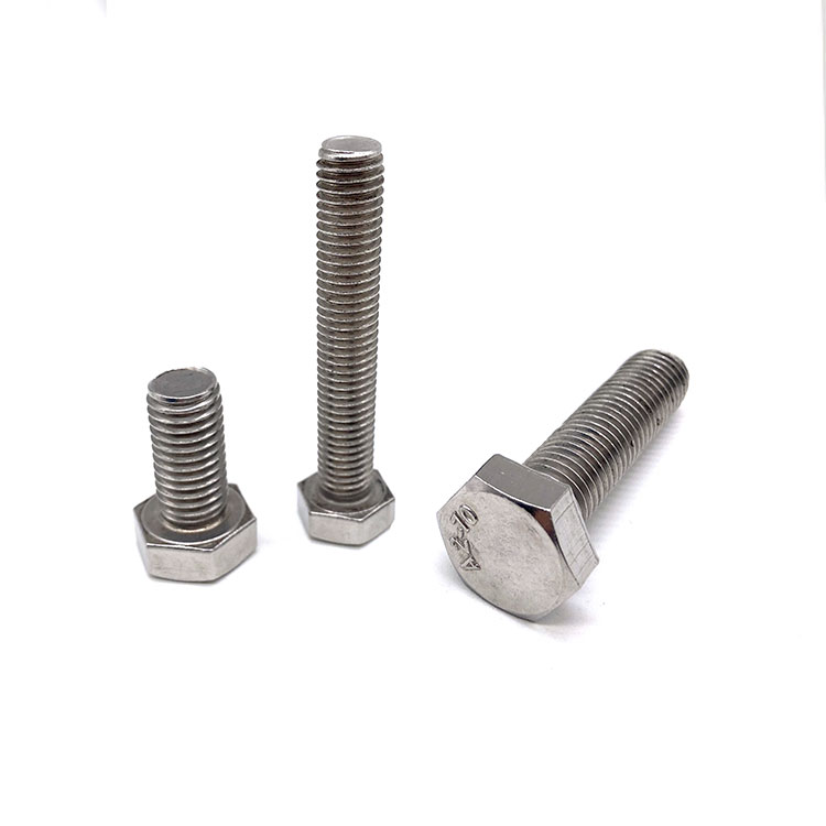 DIN933 A2-70 SS304 SS316 Keluli tahan karat Full Threaded Hex Head Bolts Hex Cap Skru