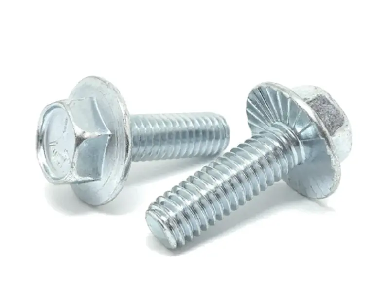 Keluli Karbon Bergalvani Bergerigi Hex Flange Bolt Anti-Loosening