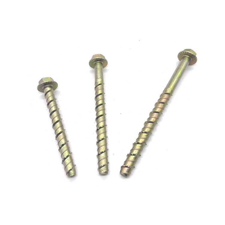 Kepala Hex Galvanized Zink Plated Concrete Screw Anchor Bolt