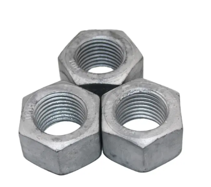 Hot Dip Galvanized Nat Kunci Hex Tebal Tugas Berat