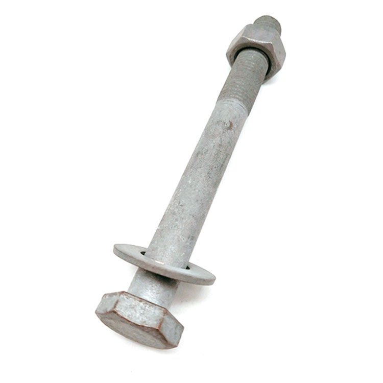 M16 M20 Keluli Karbon Hot Dip Galvanized Hex Power Bolt Dan Nat dengan Mesin Cuci Biasa